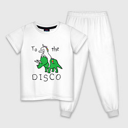 Пижама хлопковая детская TO THE DISCO НА ДИСКОТЕКУ, цвет: белый