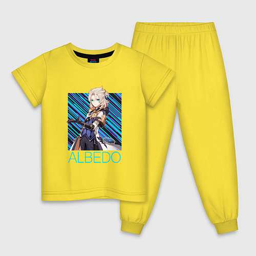Детская пижама Альбедо Genshin Impact / Желтый – фото 1