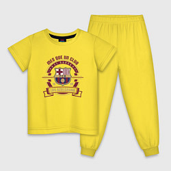 Пижама хлопковая детская ФК Барселона, цвет: желтый
