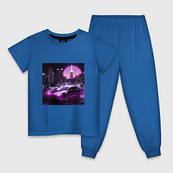 Пижама хлопковая детская Neon Citroen, цвет: синий