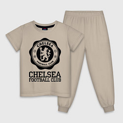 Пижама хлопковая детская Chelsea FC: Emblem, цвет: миндальный