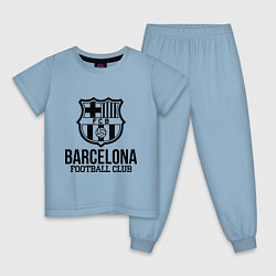 Пижама хлопковая детская Barcelona FC, цвет: мягкое небо