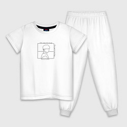 Пижама хлопковая детская Decalcomania, цвет: белый