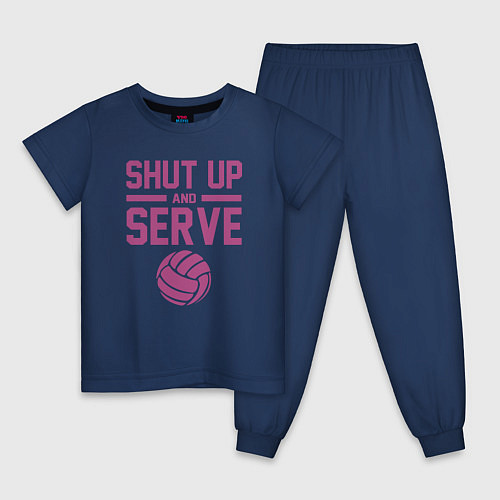 Детская пижама Shut Up And Serve / Тёмно-синий – фото 1