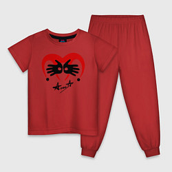 Пижама хлопковая детская Черная метка - Алиса, цвет: красный