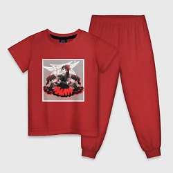 Пижама хлопковая детская Метал Малышки, цвет: красный