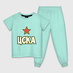 Пижама хлопковая детская ЦСКА, цвет: мятный