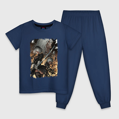 Детская пижама Ниер Nier Automata Z / Тёмно-синий – фото 1