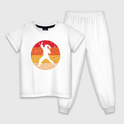 Пижама хлопковая детская Judo Girl, цвет: белый