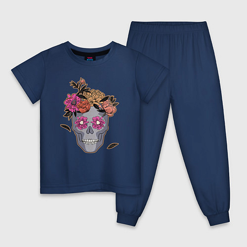 Детская пижама День мертвых Мексика / Тёмно-синий – фото 1