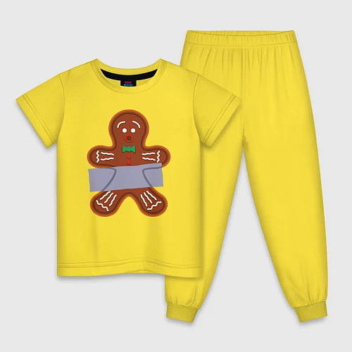 Детская пижама Имбирный человечек скотч / Желтый – фото 1
