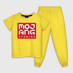 Пижама хлопковая детская Mojang Studios, цвет: желтый