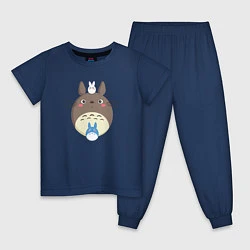 Пижама хлопковая детская Милаш Тоторо, цвет: тёмно-синий
