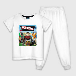 Пижама хлопковая детская ROBLOX РОБЛОКС Z, цвет: белый