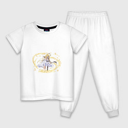 Пижама хлопковая детская Путешественники, цвет: белый