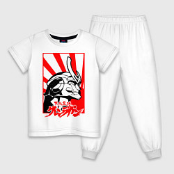 Пижама хлопковая детская Гуррен-Лаганн, цвет: белый