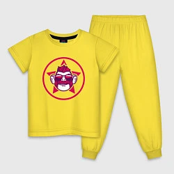 Пижама хлопковая детская Шимпински астронавт, цвет: желтый