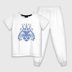 Пижама хлопковая детская Царь Тигр, цвет: белый