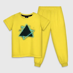 Пижама хлопковая детская Треугольник неон, цвет: желтый