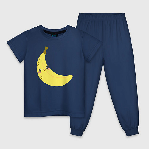 Детская пижама Веселый банан / Тёмно-синий – фото 1