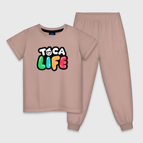 Детская пижама Toca Life logo / Пыльно-розовый – фото 1