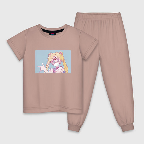 Детская пижама Сейлор мун / Пыльно-розовый – фото 1