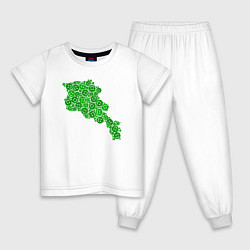 Пижама хлопковая детская Smile Armenia, цвет: белый