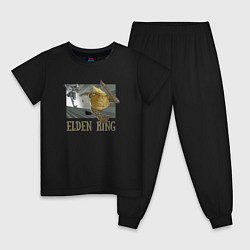 Пижама хлопковая детская Elden Ring Pot Горшок, цвет: черный
