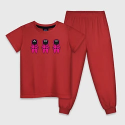 Пижама хлопковая детская Люди в Масках, цвет: красный