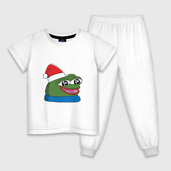 Пижама хлопковая детская Pepe, pepe happy, Пепе хеппи, pepe happy new year, цвет: белый