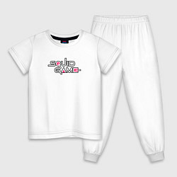 Пижама хлопковая детская Squid Game 2021, цвет: белый