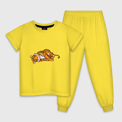 Детская пижама Спящий тигр / Желтый – фото 1