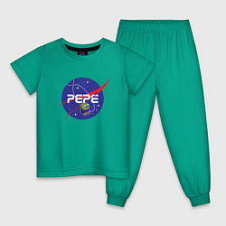 Пижама хлопковая детская Pepe Pepe space Nasa, цвет: зеленый