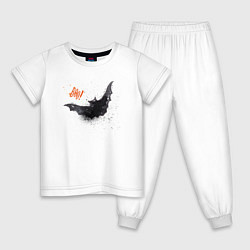 Пижама хлопковая детская Halloween bat белый, хлопок, цвет: белый