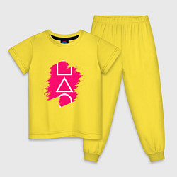 Пижама хлопковая детская Игра в кальмара: Приглашение, цвет: желтый