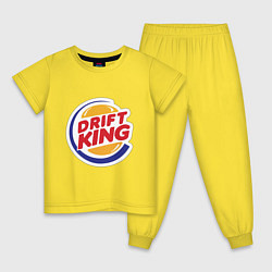 Пижама хлопковая детская Drift король, цвет: желтый