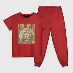 Пижама хлопковая детская Гиперборея, цвет: красный