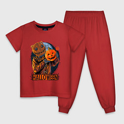Пижама хлопковая детская Halloween Scarecrow, цвет: красный
