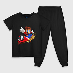 Пижама хлопковая детская MarioOd, цвет: черный
