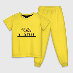 Пижама хлопковая детская Красный свет Зелёный свет Squid Game, цвет: желтый