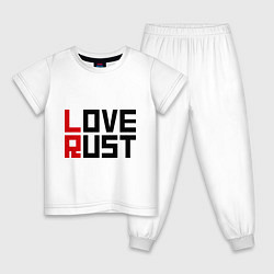 Пижама хлопковая детская Love Rust, цвет: белый