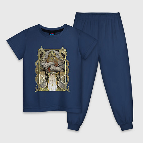 Детская пижама Бог славянский / Тёмно-синий – фото 1