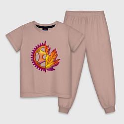 Пижама хлопковая детская Autumn cycle style, цвет: пыльно-розовый