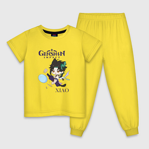 Детская пижама Genshin Impact mini XiaoСяо / Желтый – фото 1