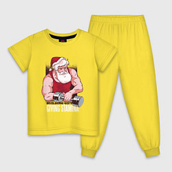 Пижама хлопковая детская Санта качок, цвет: желтый