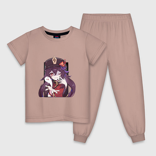 Детская пижама Шалость Ху Тао / Пыльно-розовый – фото 1