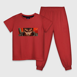 Пижама хлопковая детская Суровый взляд Гатца Берсерк, цвет: красный