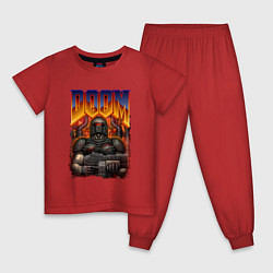 Пижама хлопковая детская DOOM 64, цвет: красный