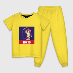Пижама хлопковая детская Tokyo - Токио, цвет: желтый