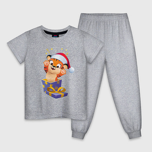 Детская пижама Тигрёнок в качестве подарка / Меланж – фото 1